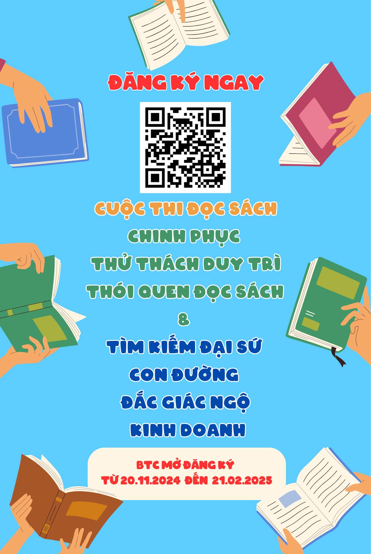 Tin vắn: MỞ ĐĂNG KÝ CUỘC THI ĐỌC SÁCH ONLINE từ ngày 20.11.2024 đến ngày 21.1.2025