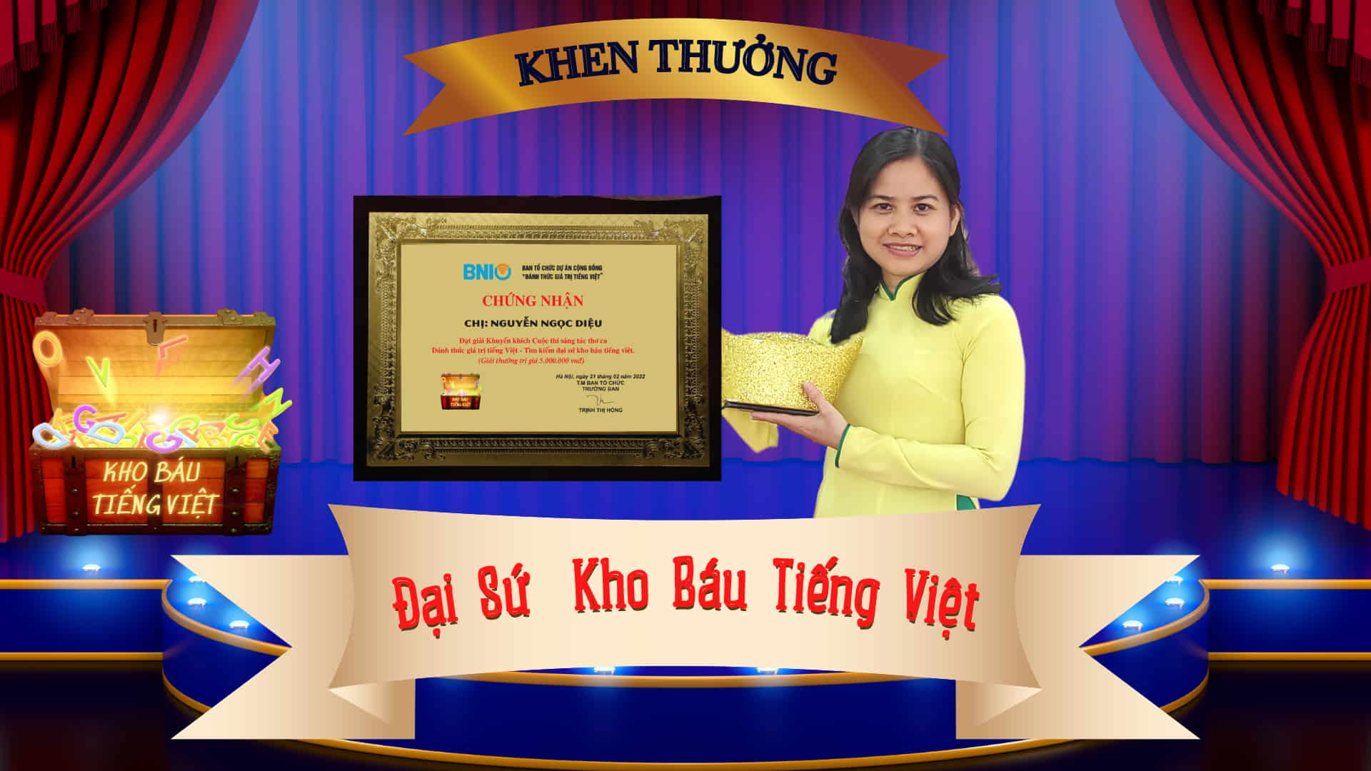 Đại sứ kho báu tiếng Việt Nguyễn Ngọc Diệu sau chung kết cuộc thi sáng tác thơ ca đánh thức giá trị tiếng Việt